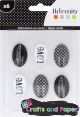 cabochons εμπρ. σετ 6τεμ'Βlack&W