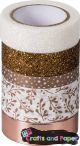 Washi tapes ασορτι rose gold σε σετ 5 τεμ.
