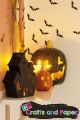 papier mache σπίτι halloween 8x17x20