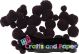 pom poms 8-20mm. Μαυρα σετ 100 τεμ.