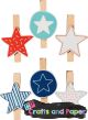 ξυλινα μανταλακια σετ 6τεμ. stars
