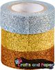 Washi tapes Glitter gold silver σε σετ 3 τεμ.