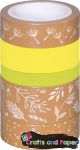 washi tapes σετ 5τεμ. leaves πρασ.