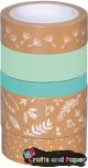 washi tapes σετ 5τεμ. leaves μπλε