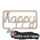 Ξύλινη λεξη 10x4,5x1εκ. 'Happy'