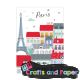 Paris σημειωματάριο καρφιτσα A5 ριγε Paris toits